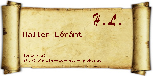 Haller Lóránt névjegykártya